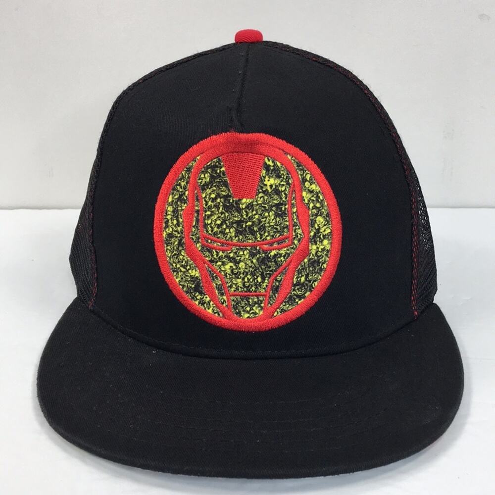 Marvel Comics The Invincible Iron Man Snapback Trucker Cap Hat Black W/ Mesh